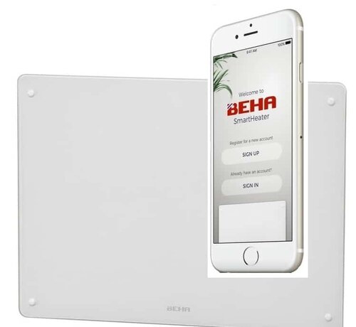 Beha Beha elektrische verwarming- Glas front- Smart functies Wifi, Convector 400 tot en met 1250 watt