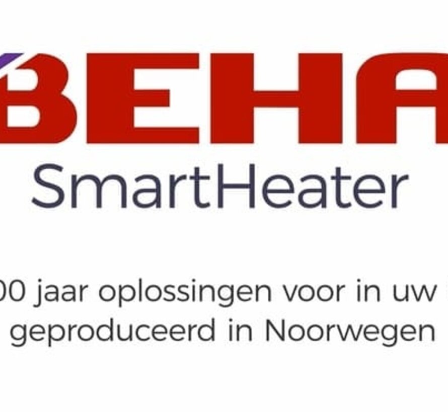 Beha elektrische verwarming met smart functie - Convector wattage vanaf 400 tot en met 2000 watt - Montage wand met bijgeleverde beugel