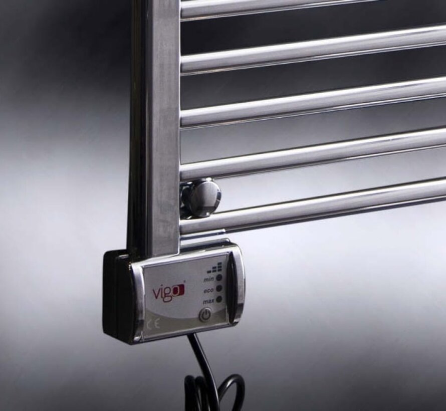 Ivigo radiateur à serviettes chrome 3 positions entièrement rempli avec thermostat - fabriqué en Europe