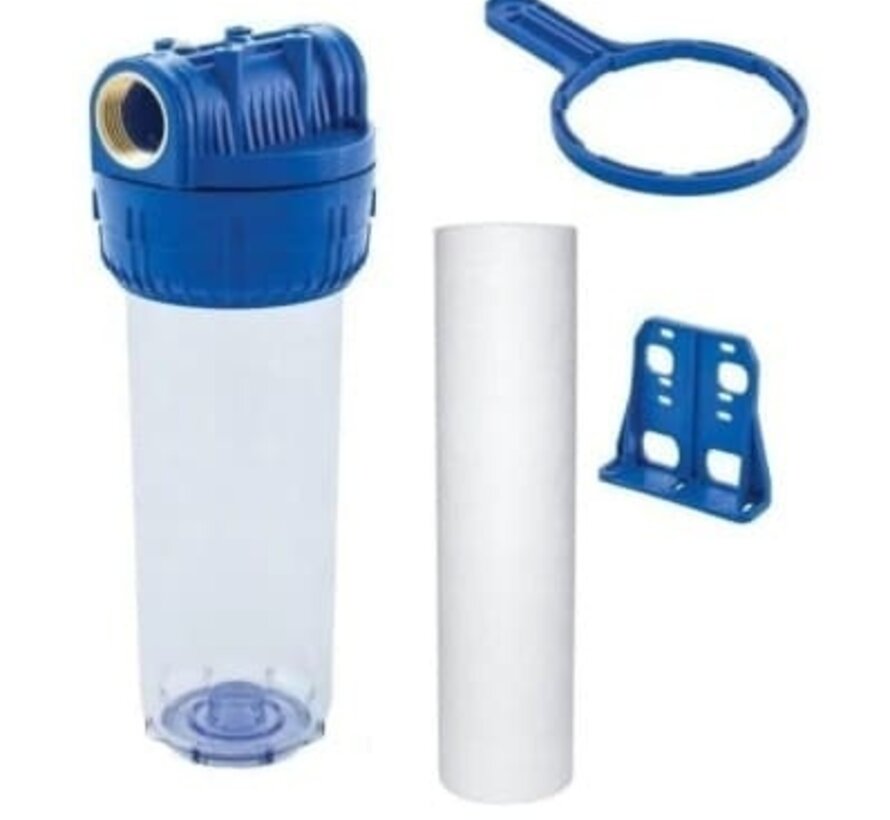 Anti kalk filter incl vulling - Complete set inclusief montage beugel - Mogelijkheid meerdere filters in serie te plaatsen