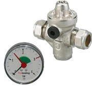 Vanne de réduction de pression Watts Water avec manomètre.