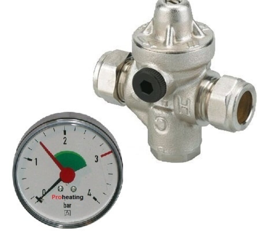 Water drukreduceerventiel met manometer - Geschikt voor locaties met een wisselende waterdruk
