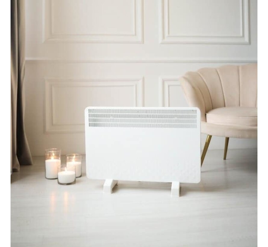 Solaris elektrische convector, handmatig (manual) - 1000 t/m 2500 watt - Voetsteunen en wandbevestiging meegeleverd