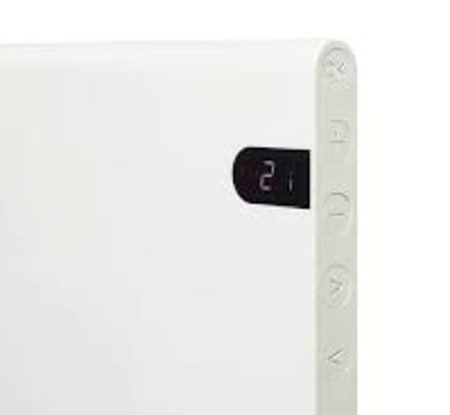 Adax NEO elektrische verwarming - Digitaal tiptoetsbediening - Laag model 20 cm - Geschikt voor wandmontage - Montage beugel meegeleverd