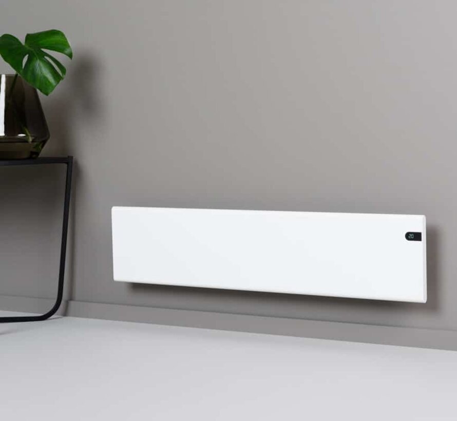 Adax NEO elektrische verwarming - Digitaal tiptoetsbediening - Laag model 20 cm - Geschikt voor wandmontage - Montage beugel meegeleverd