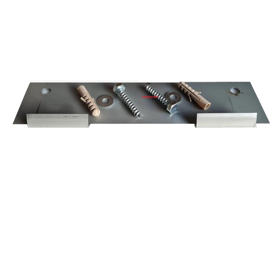 Ophangel zware montage plaat met schroeven, pluggen en ringen