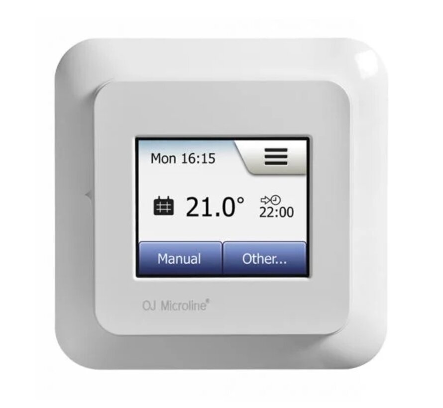 Thermostat encastré OJ Microline OCD5 - Écran tactile - Écran couleur - 230 volts - Maximum 3500 watts