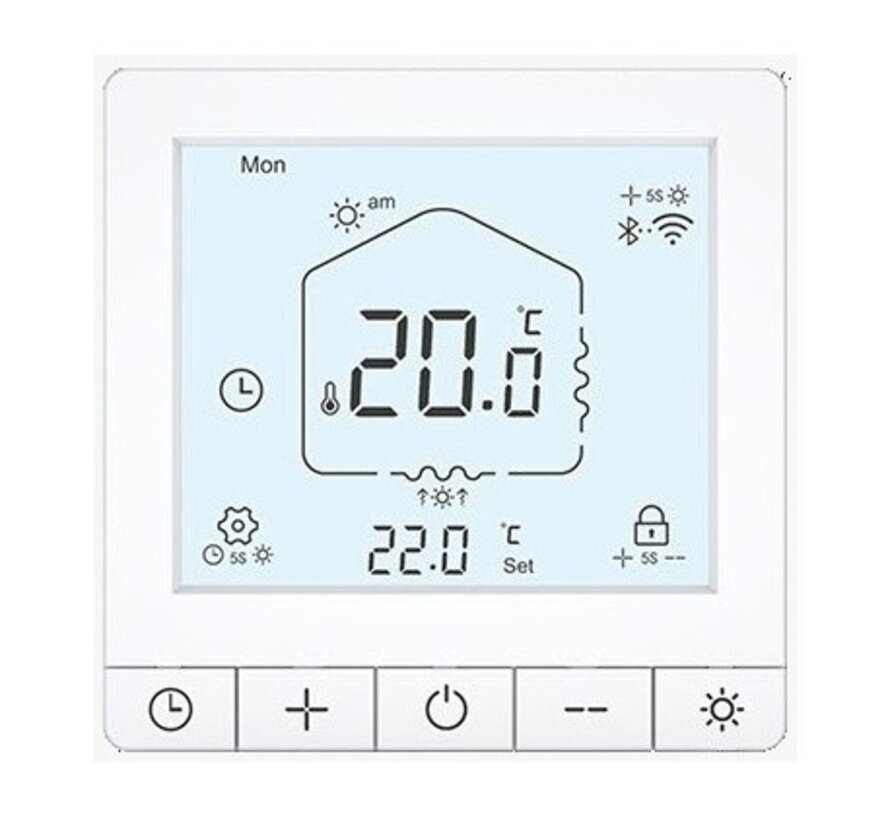 Smart inbouw thermostaat TH51 Wifi  - Mogelijkheid tot aansluiten vloersensor(niet meegeleverd)