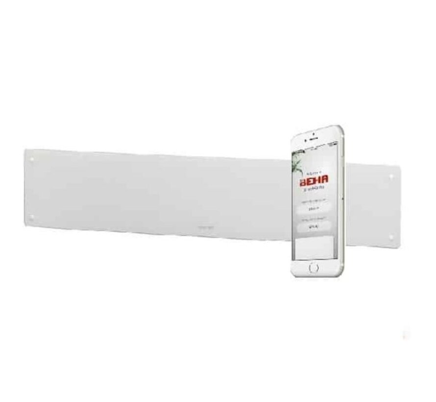 Beha LGV Wifi elektrische convector (750-1000W) - Laag Model Luxe Glas Wit