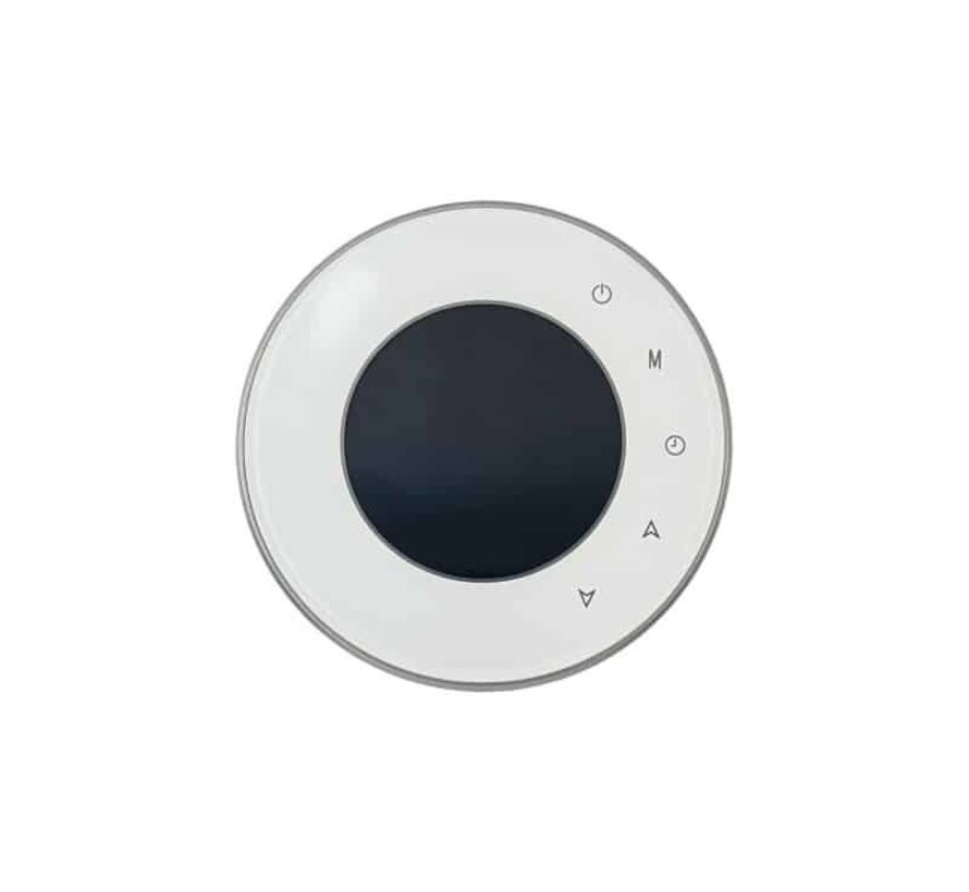 Optima thermostaat rond model - W Round Wifi - Zwart of Wit opbouw - Luxe design thermostaat