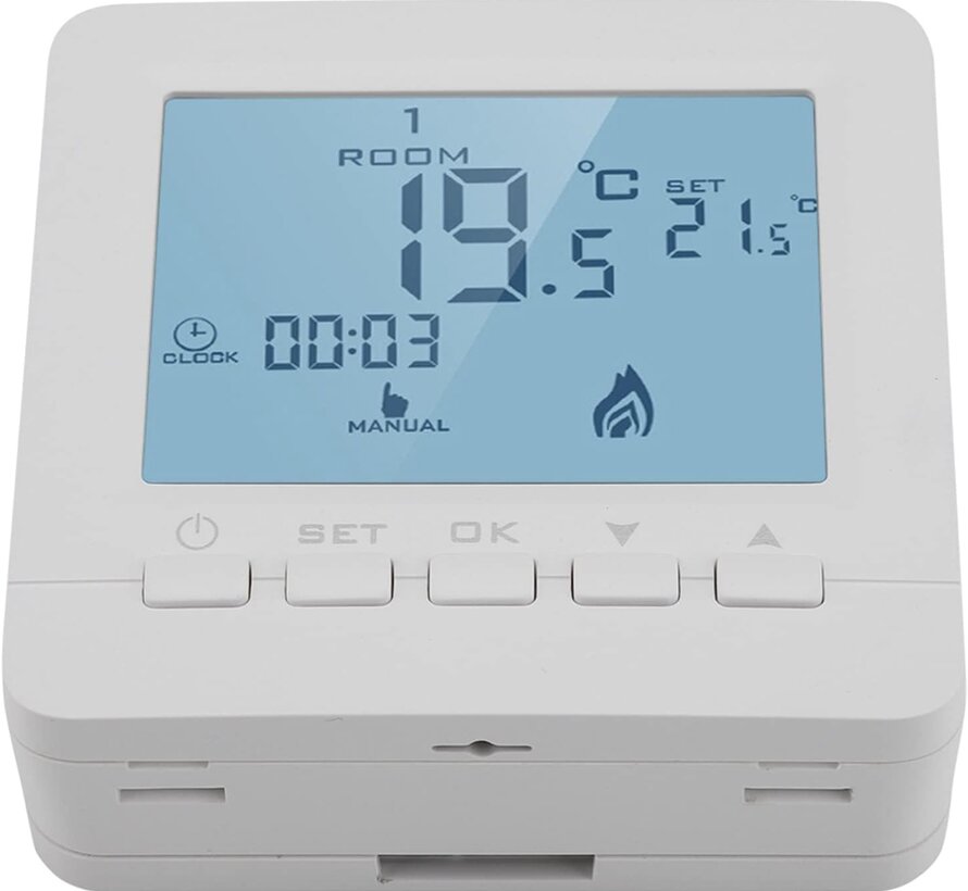 Thermostat Vogue à programmation - Programme hebdomadaire - 3 Ampères - Compatible avec plusieurs modèles de chaudières