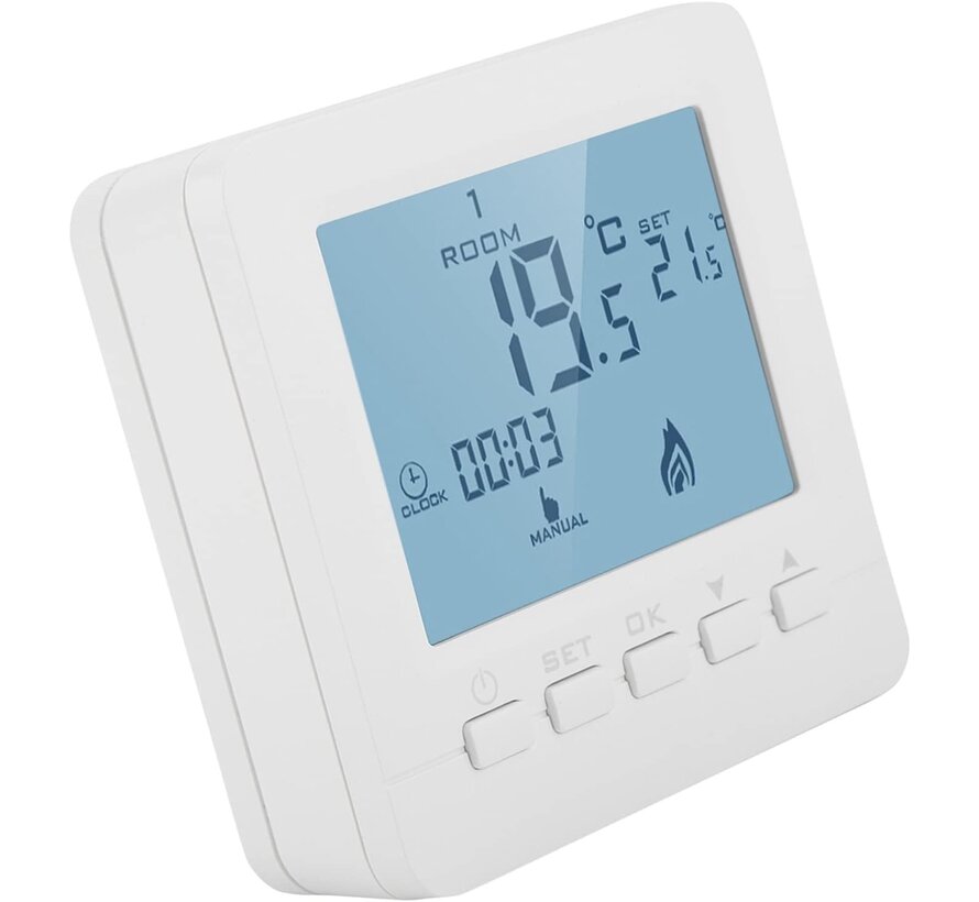 Digitale opbouw klokthermostaat - weekprogramma