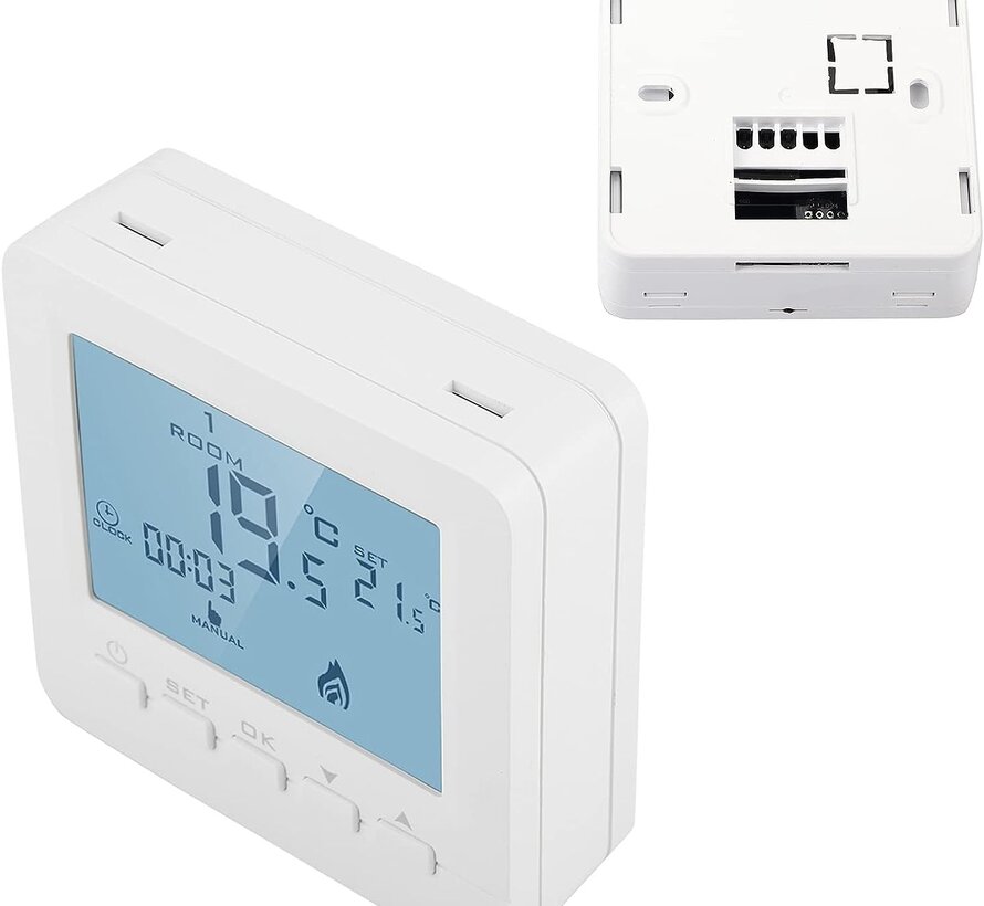 Thermostat Vogue à programmation - Programme hebdomadaire - 3 Ampères - Compatible avec plusieurs modèles de chaudières