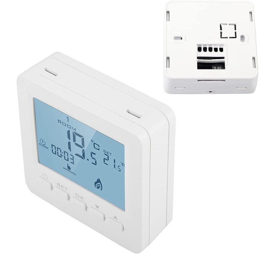Digitale opbouw klokthermostaat - weekprogramma