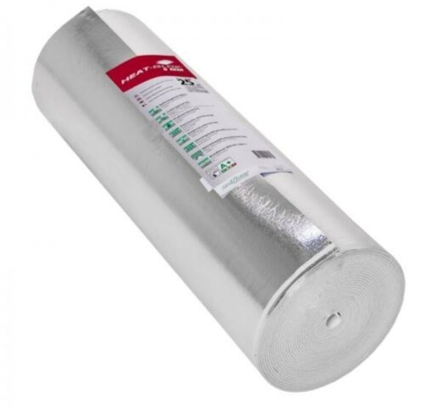 Heatblok ondervloer 6 mm - EPS isolatie per rol 25 m² -  Uitermate geschikt voor elektrische vloerverwarming