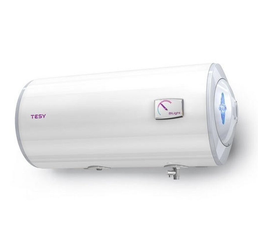 Tesy Bi-Light elektrische boiler - Montage horizontaal - Wandmontage  - 50, 80, 100, 120,150 liter - Aansluiting onderzijde - Inclusief veiligheidsventiel