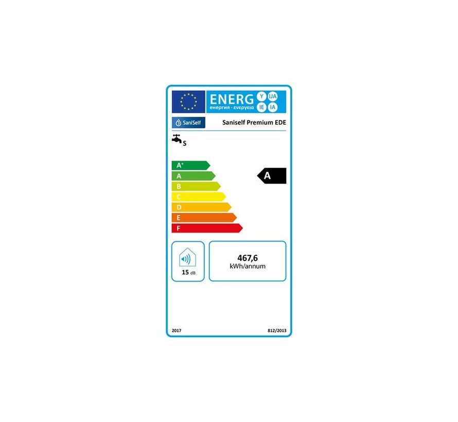SaniSelf Premium doorstromer, 18 kW, circa 8,0 liter/min van 37gr,