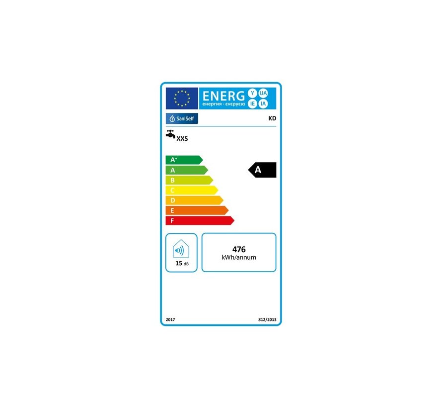 SaniSelf KD - onderbouw doorstromer - 3500 Watt - 2 liter per minuut - Met stekker - Energieklasse A - Herkomst Duitsland