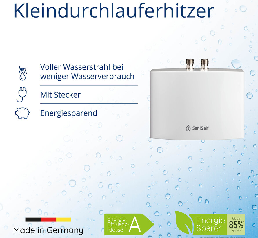 SaniSelf KD - onderbouw doorstromer - 3500 Watt - 2 liter per minuut - Met stekker - Energieklasse A - Herkomst Duitsland