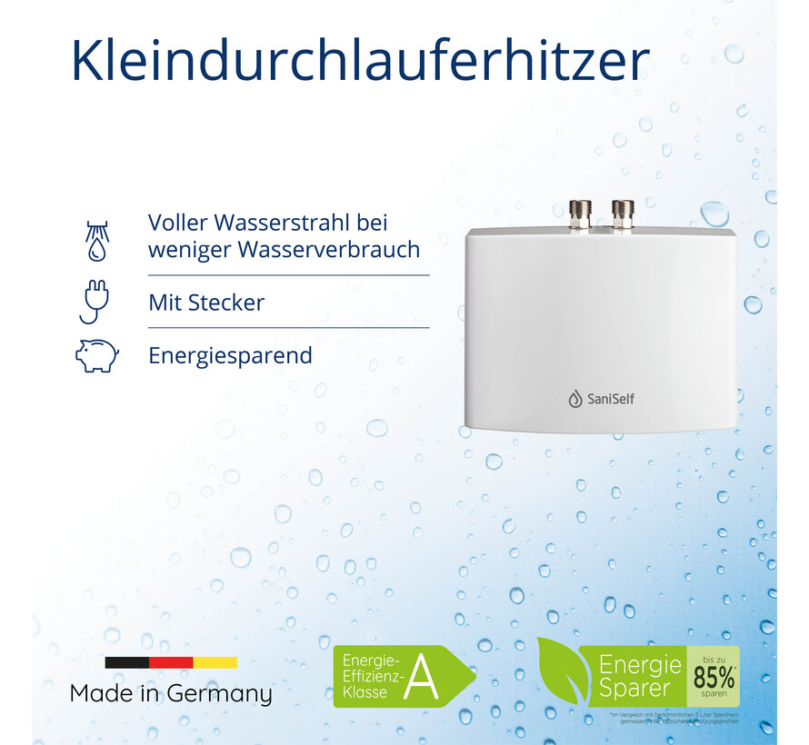 SaniSelf KD - onderbouw doorstromer - 3500 Watt - 2 liter per minuut - Met stekker - Energieklasse A - Herkomst Duitsland
