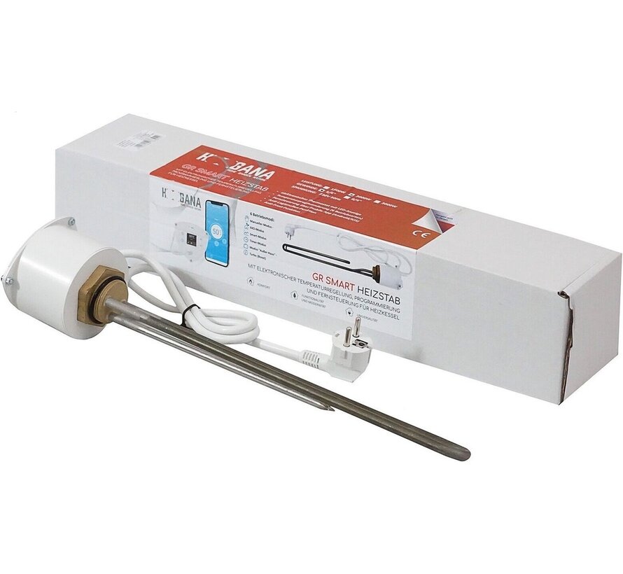 Hottech GR Smart WiFi elektrisch verwarmingselement met LED display (1,5 kW - 3,0 kW)