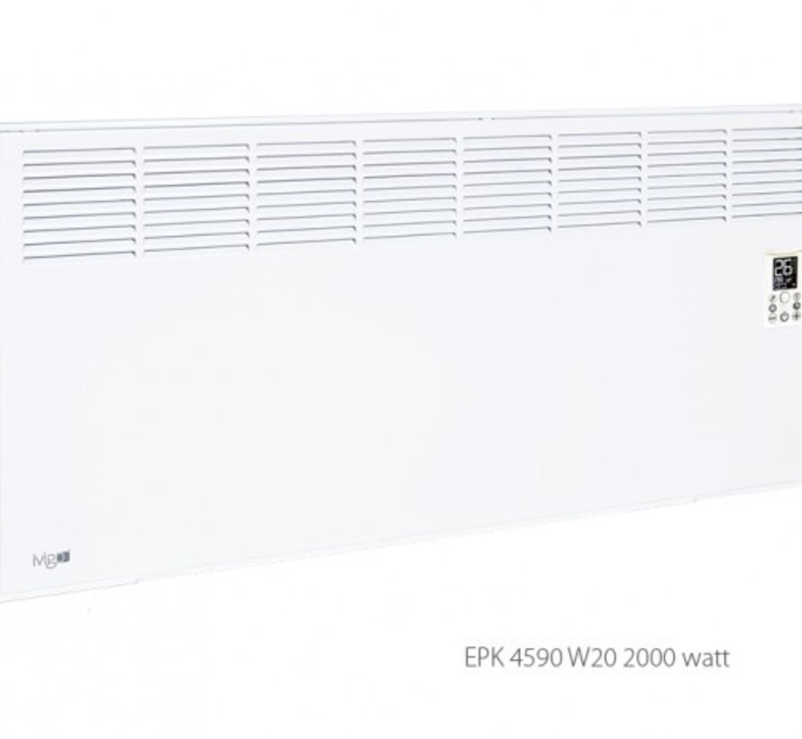Ivigo chauffage électrique Smart - Professionnel Wi-Fi - 500 à 2500 watts - Chauffage entièrement programmable - Contrôle via votre téléphone ou directement sur l'appareil - Comprend un support mural et des pieds - Fabriqué en Europe