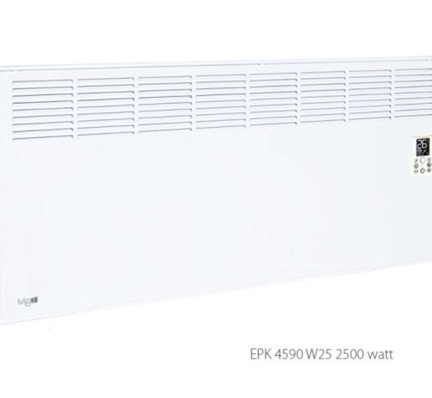 Ivigo chauffage électrique Smart - Professionnel Wi-Fi - 500 à 2500 watts - Chauffage entièrement programmable - Contrôle via votre téléphone ou directement sur l'appareil - Comprend un support mural et des pieds - Fabriqué en Europe
