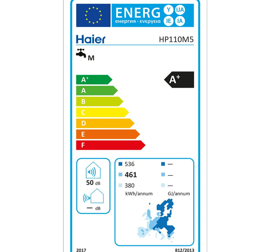 Haier warmtepompboiler Model HP110M5 - Inhoud 102 liter