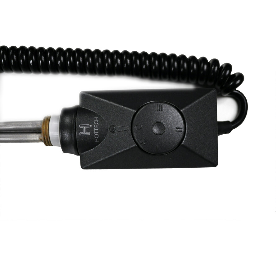 Hottech Volcano PLUS elektrisch verwarmingselement voor handdoek radiator - 300-600-900 watt - Water en omgevingstemperatuur detectie