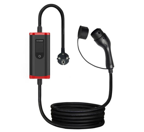 Mobiele EV thuislader - 1 fase  3.6 kW  16A - Stopcontact  Type 2 - Inclusief handige opbergtas