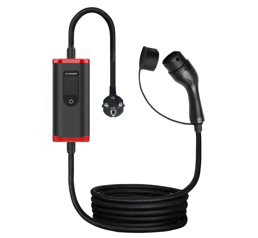 Mobiele EV thuislader - 1 fase  3.6 kW  16A - Stopcontact  Type 2 - Inclusief handige opbergtas