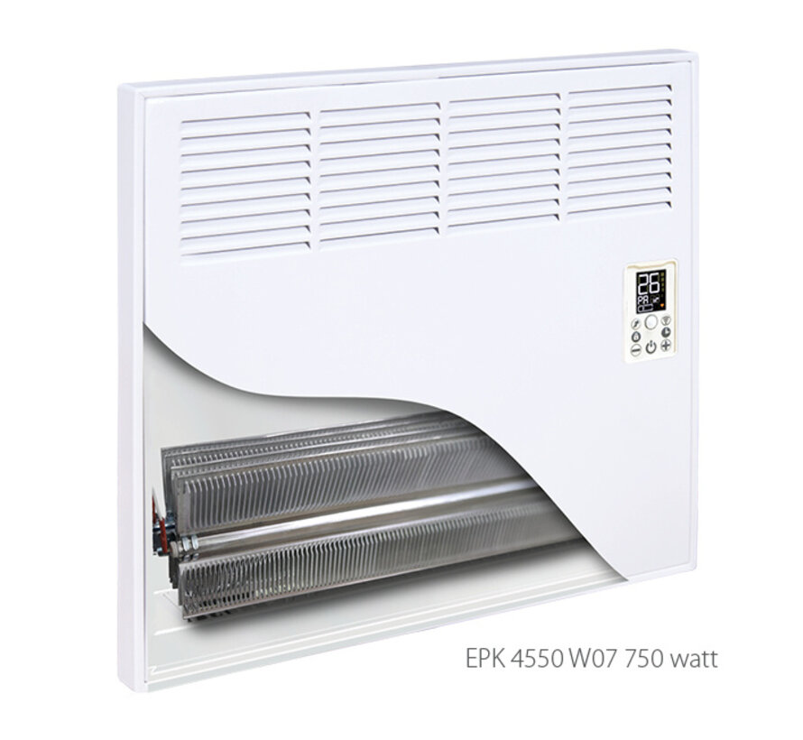 Ivigo chauffage électrique Smart - Professionnel Wi-Fi - 500 à 2500 watts - Chauffage entièrement programmable - Contrôle via votre téléphone ou directement sur l'appareil - Comprend un support mural et des pieds - Fabriqué en Europe