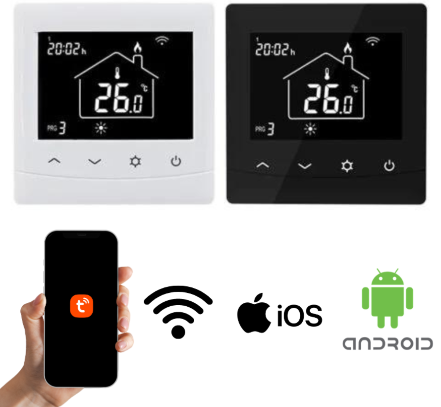 Optima W Thermostat - Fonction intelligente - Convient pour le chauffage électrique (au sol) et le chauffage conventionnel.