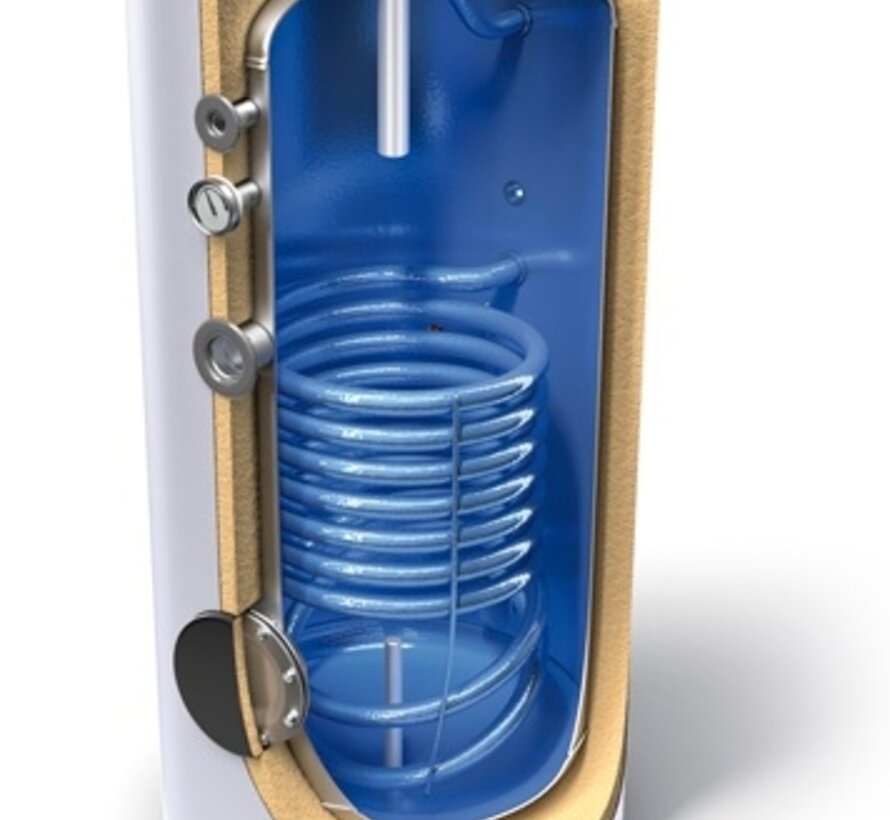 Chaudière à raccorder à une source de chaleur externe telle que le chauffage central, le poêle à bois, le panneau thermique. Élément chauffant disponible séparément à commander