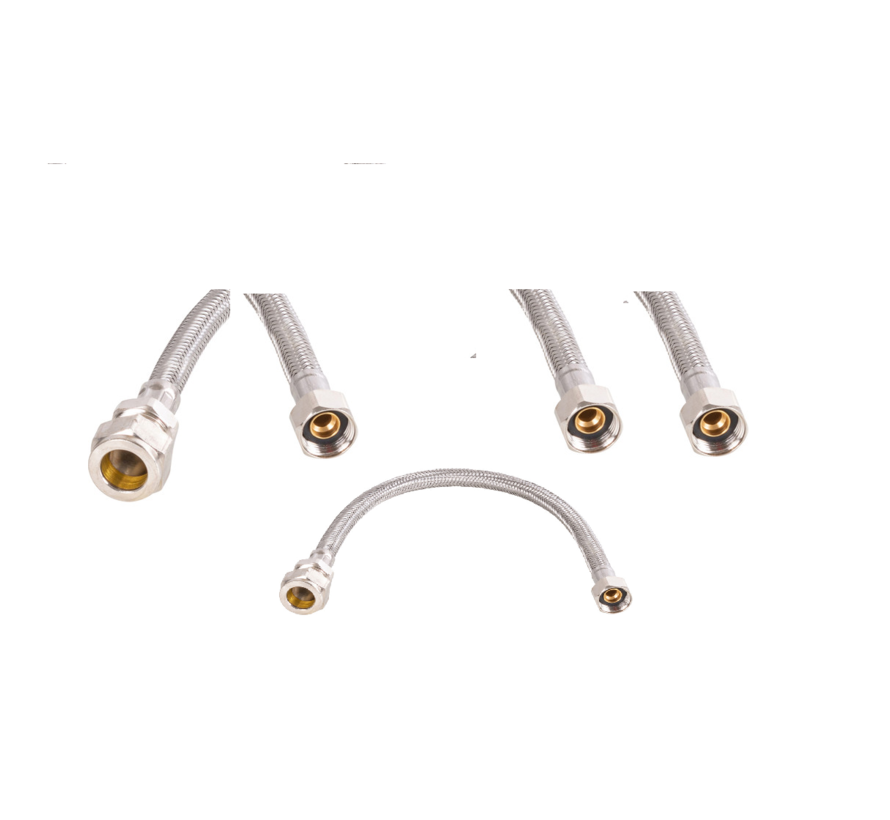 Rvs slang flexibele aansluitslang - 1/2 Bi  1/2 Bi set a 2 stuks - Aansluiting elektrische boiler