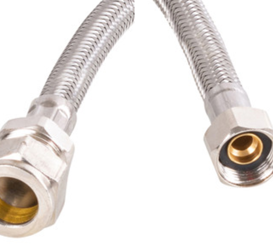 Rvs slang flexibele aansluitslang - 1/2 Bi  1/2 Bi set a 2 stuks - Aansluiting elektrische boiler