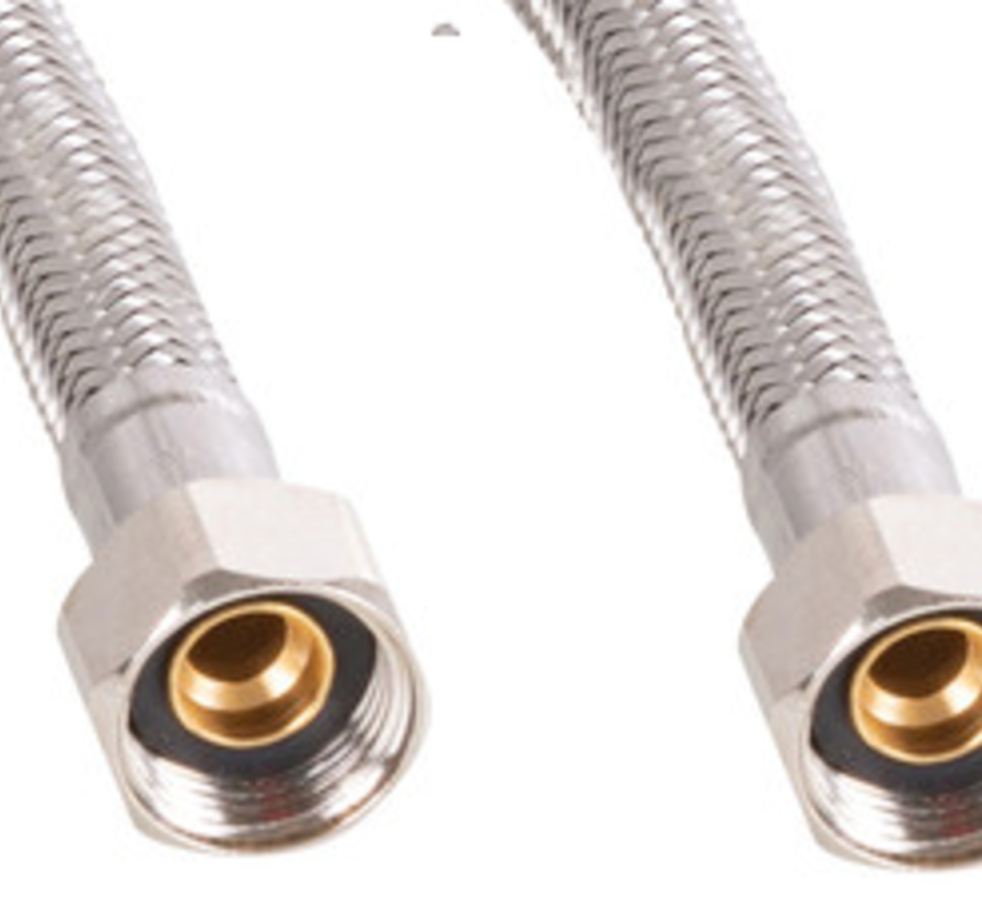 Rvs slang flexibele aansluitslang - 1/2 Bi  1/2 Bi set a 2 stuks - Aansluiting elektrische boiler