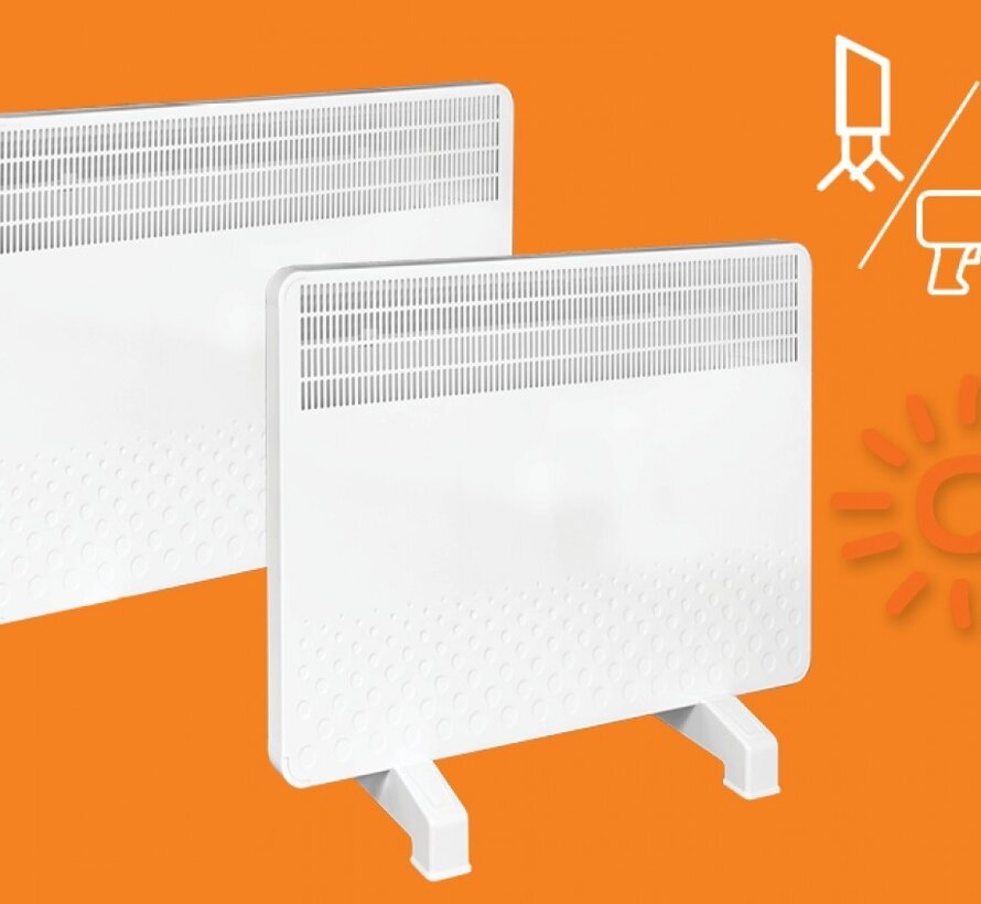 Solaris Professionnel chauffage électrique 1000 / 2000 watts - Repose-pieds et supports de fixation murale inclus