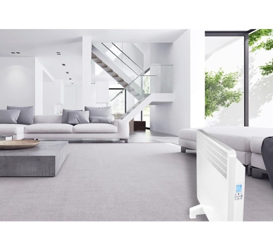 Solaris elektrische convector, handmatig (manual) - 1000 t/m 2500 watt - Voetsteunen en wandbevestiging meegeleverd