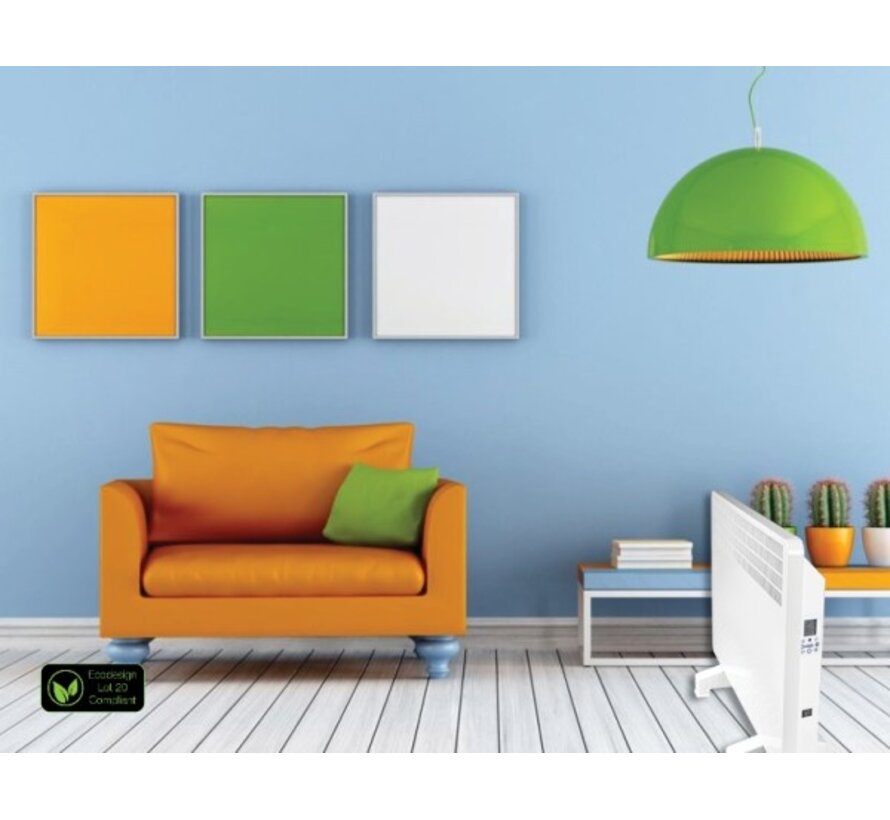 Solaris elektrische convector, handmatig (manual) - 1000 t/m 2500 watt - Voetsteunen en wandbevestiging meegeleverd