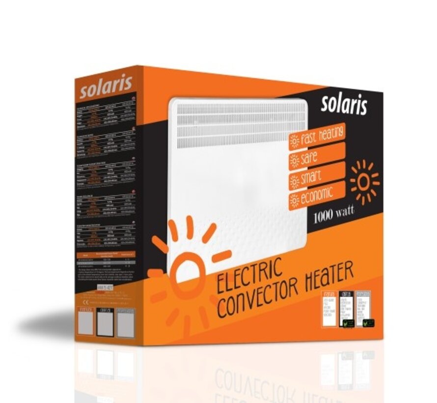 Solaris manueel Economic - 1000 t/m 2500 watt - Voetsteunen en wandbevestiging meegeleverd