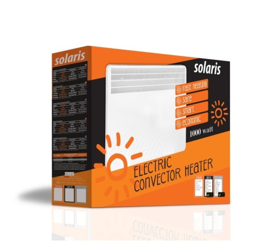 Solaris manueel Economic - 1000 t/m 2500 watt - Voetsteunen en wandbevestiging meegeleverd