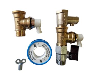 Boiler Aftap en beluchting set