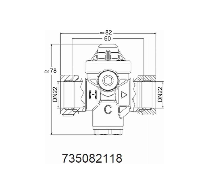 Watts Drukreduceerventiel Redufix M2 - 22MM 3bar - Geschikt voor locaties met een wisselende waterdruk