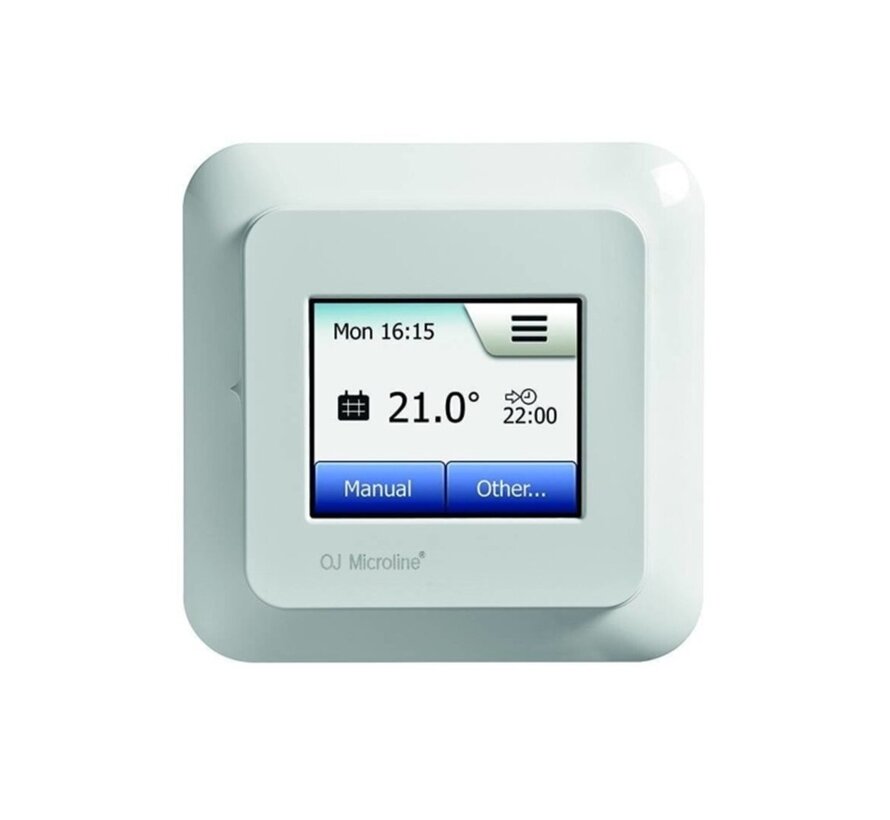 OJ Microline inbouw thermostaat OCD5 - Touchscreen display - Kleurenscherm - 230 Volt - Maximaal 3500 Watt
