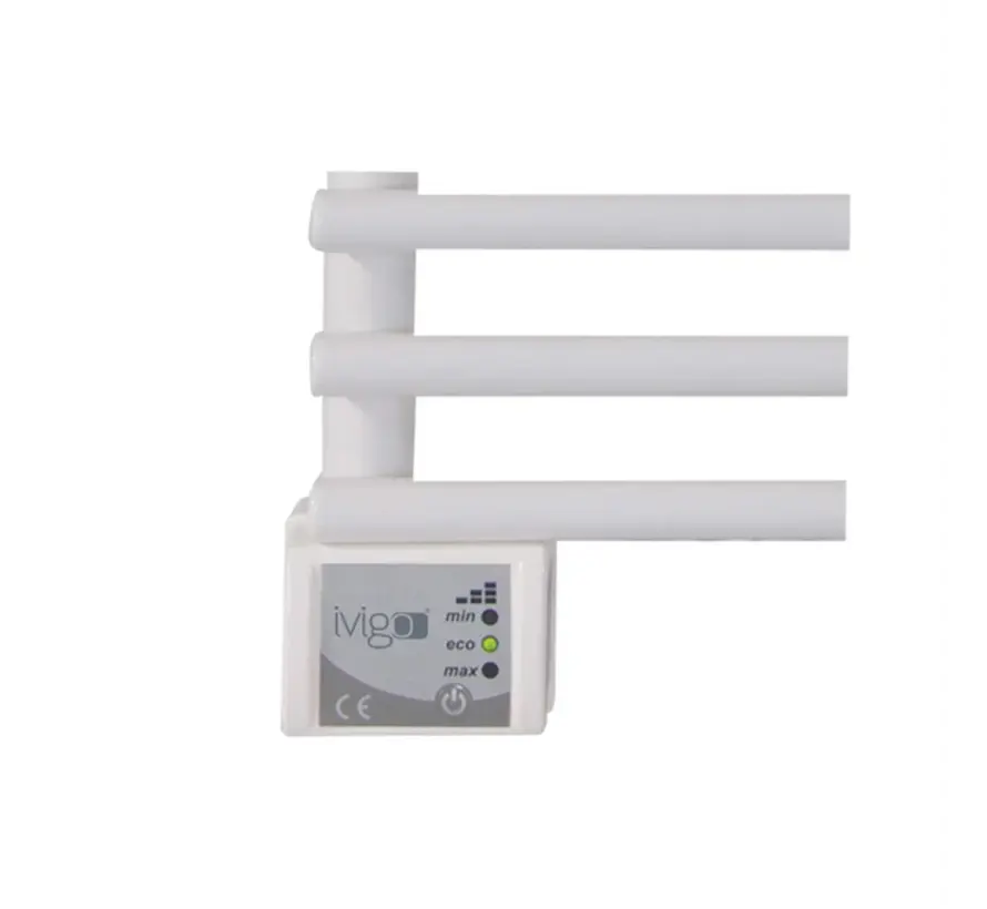Ivigo elektrische handdoekradiator, digital - 275 watt - 500 x 650mm, Wit met 3 instel mogelijkheden