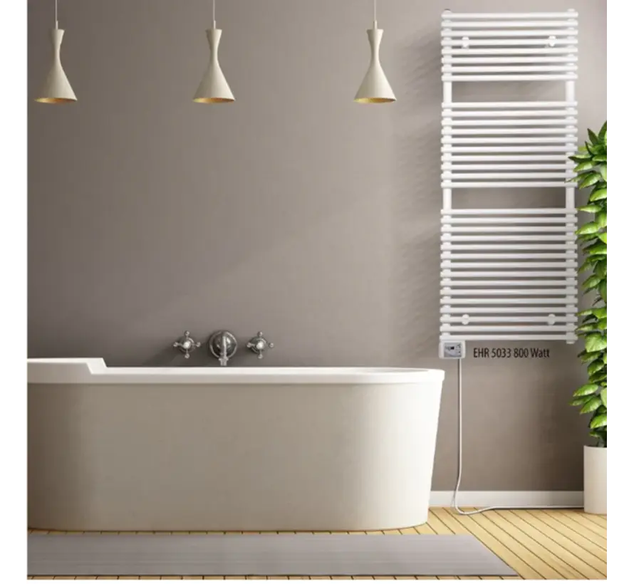 Ivigo elektrische handdoekradiator wit, digital - analoge thermostaat 275 - wattage keuze 275 t/m 800w