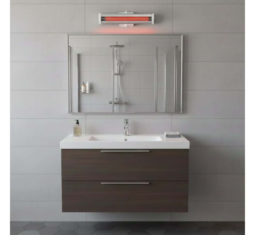 Warmtestraler voor badkamers (500-1000W) - Met 3 Vermogensstanden