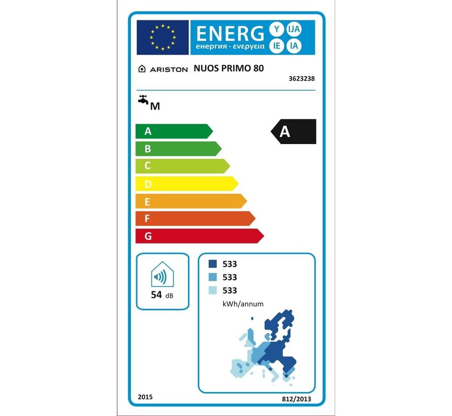 Ariston Nuos Primo Warmtepompboiler (80 Liter) - Energiezuinige Wandmontage