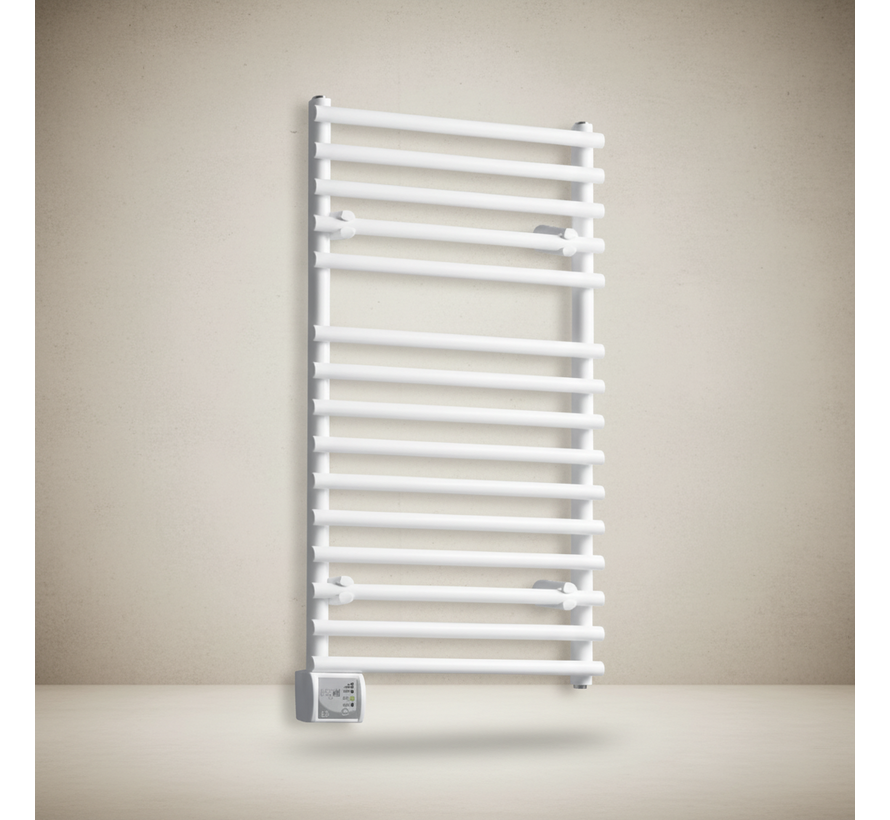 Ivigo elektrische handdoekradiator, digital - 275 watt - 500 x 650mm, Wit met 3 instel mogelijkheden